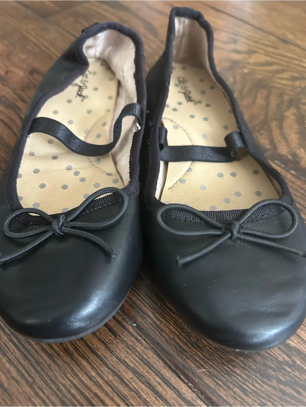 Girls White Ruffle Strap Sandals & Black Ballet Flats Set